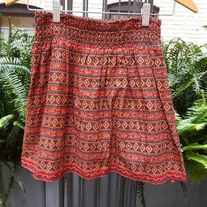 Tribal Print Mini Skirt Aztec Southwestern by Sunset Surf Co. Size Small